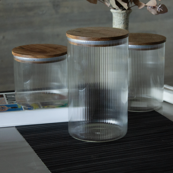 FRASCO REDONDO CON LINEAS VERTICALES 2400 ML *VASSA