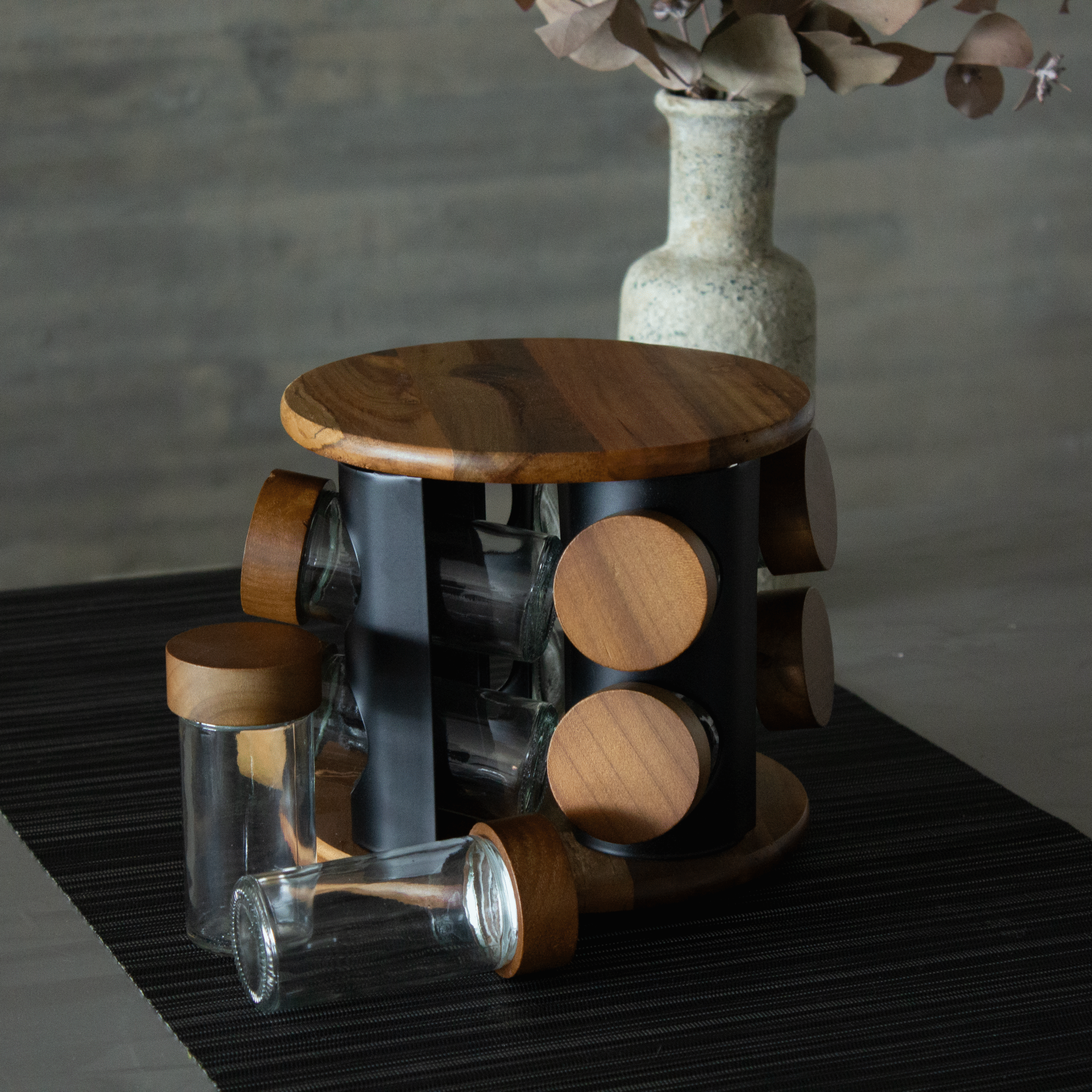 Especiero Redondo Giratorio x8 Frascos – 16 x 18 cm | VASSA