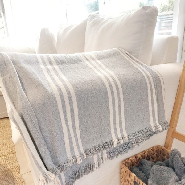 Alfombra Moderna Rayas Combinadas | Gris y Blanco 100x150cm