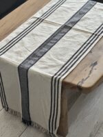 Camino de Mesa Amelia | Lino Rústico Rayas Negras