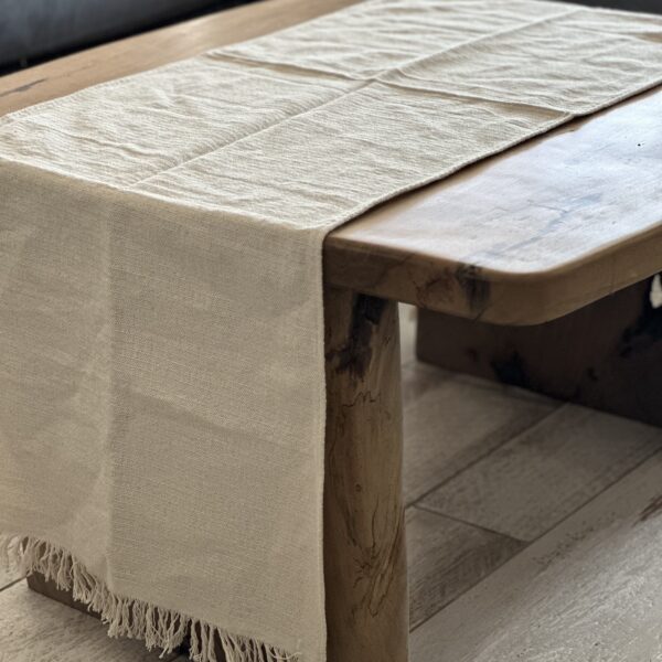 Camino de Mesa Amelia | Lino Rústico Crudo Liso