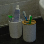 Set de Baño 4 Piezas PVC Bambú Redondo - Image 4