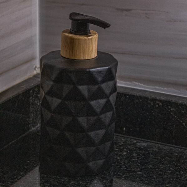 Dosificador Vidrio Negro Rombos 500cc