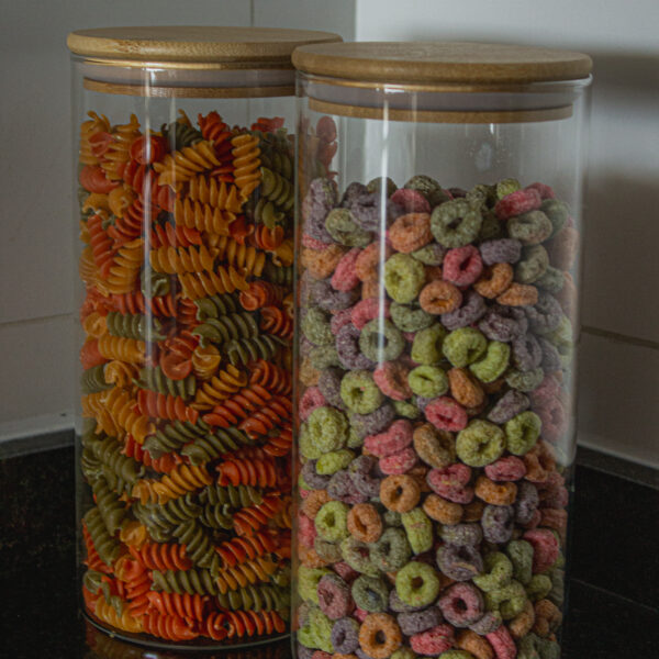 Frasco Vidrio Tapa Bambú 1300ml